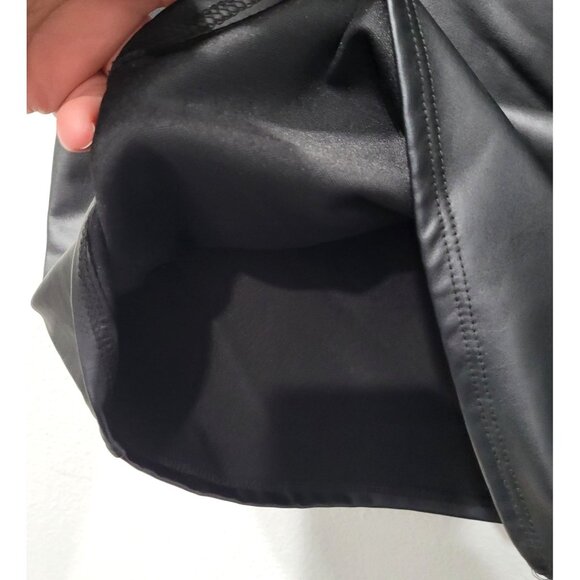 Windsor Womens Black Faux Leather V-Waist Mini Skirt Size S - Picture 3 of 8